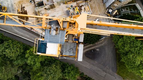 High angle view of construction site