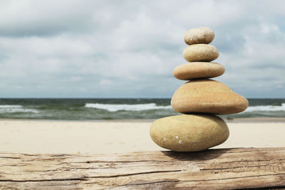 Stack of stones on beach