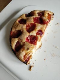 High angle view of breakfast served in plate