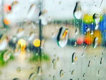 Full frame shot of wet glass window