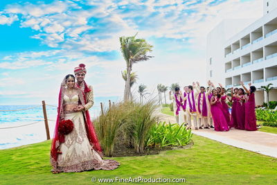 People in traditional clothing against sky