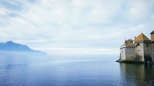 View of sea against cloudy sky