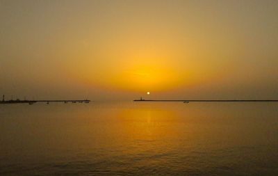 Scenic view of sea during sunset