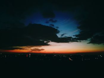 Scenic view of dramatic sky at night