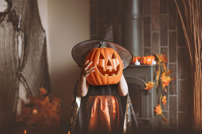 View of pumpkins during halloween