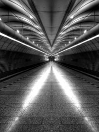 Empty illuminated tunnel