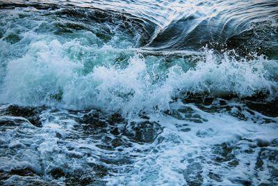 Full frame shot of water flowing in sea