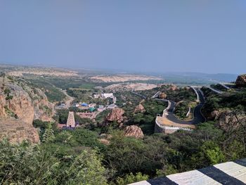High angle view of trees on landscape