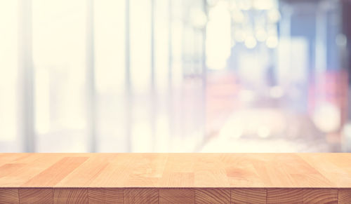 Close-up of empty hardwood floor at home