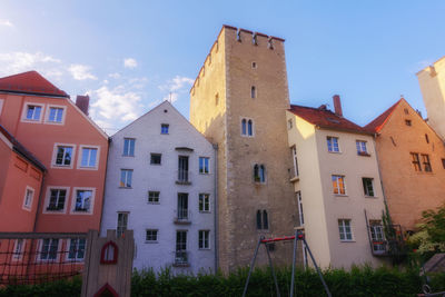 Low angle view of buildings against sky