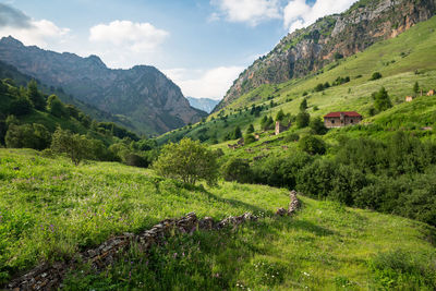 Scenic view of mountains against sky