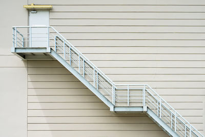 Empty stairs.steel stair for fire exit door in factory.