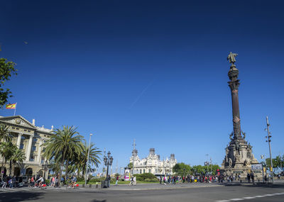 Sculpture of building against blue sky