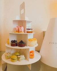 High angle view of cake on table