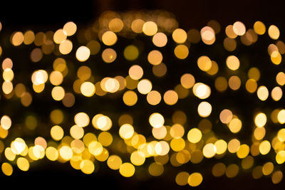 Defocused image of illuminated lights at night