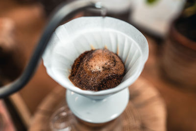 Close-up of coffee on table