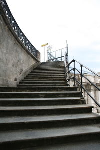 Low angle view of staircase against clear sky