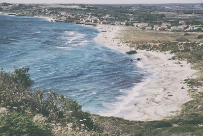 High angle view of beach