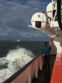 View of sea against cloudy sky