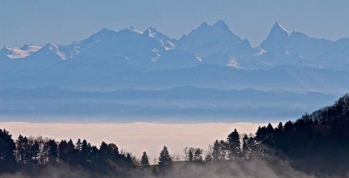 Idyllic shot of mountains against sky