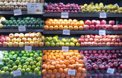 Various fruits for sale in market