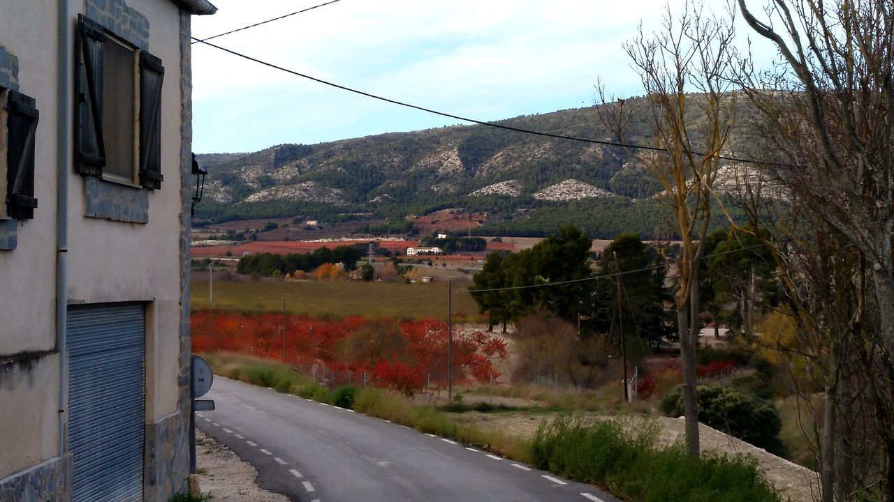 ROAD AMIDST BUILDINGS AGAINST SKY