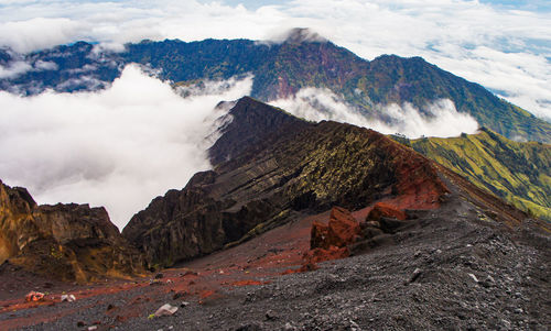 Scenic view of mountains against sky
