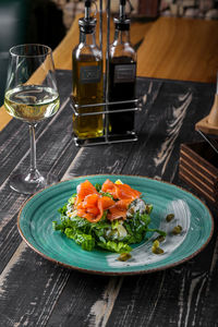 Close-up of food on table