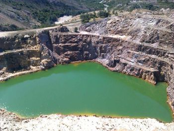 High angle view of dam