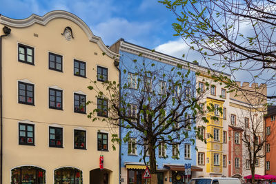 Street with historical houses in wasserburg am inn, germany