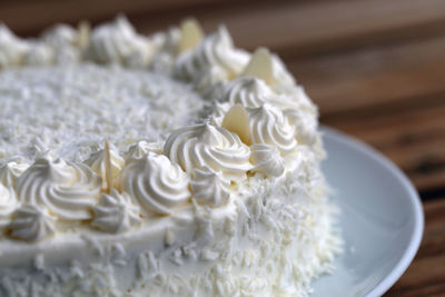 Close-up of cake on table