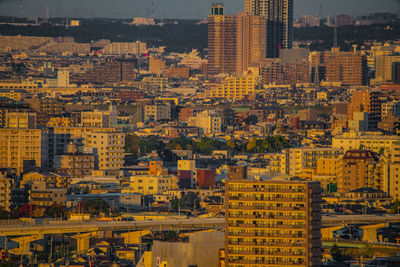 High angle view of cityscape