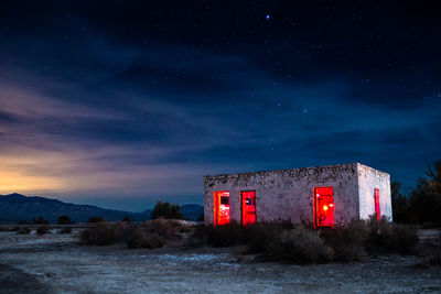 Building against sky at night