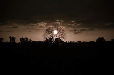 Scenic view of landscape against sky at sunset