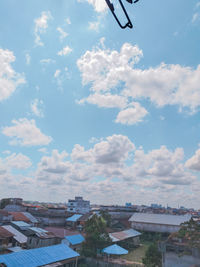 High angle view of townscape against sky