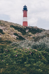 Low angle view of lighthouse against the sky