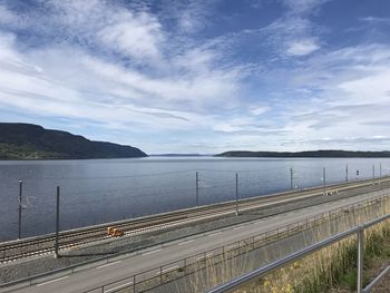 Scenic view of river against sky