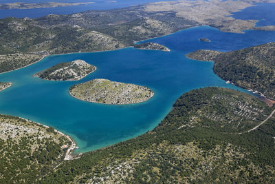 High angle view of sea shore