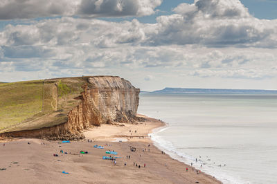 Scenic view of beach against sky