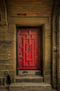 Red door of steps