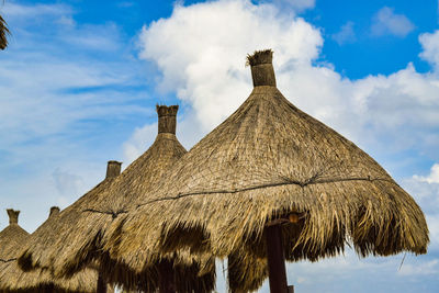 Low angle view of roof of building against sky