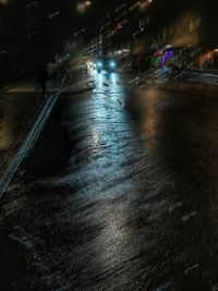 Illuminated city at night