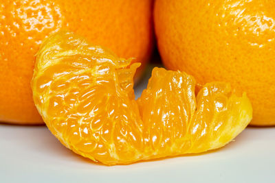 Close-up of orange on table