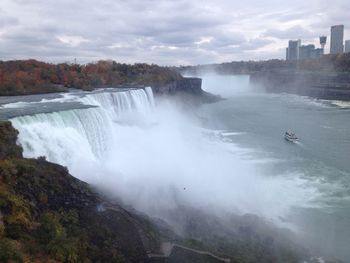 Scenic view of waterfall