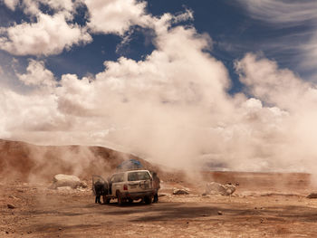 Car on cloudy day