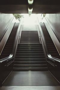 Low angle view of escalator