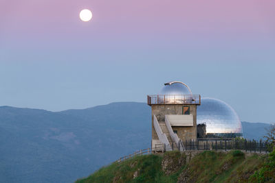 Scenic view of mountains against clear sky