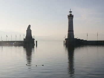 View of lighthouse at sea