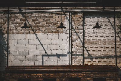 Low angle view of weathered wall of old building