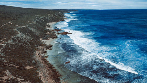 Aerial image of a perfect surfing spot in yallingup. western australia